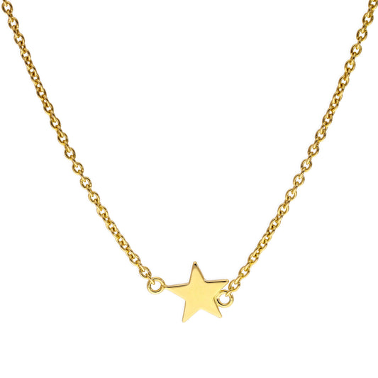 Collier étoile en argent sterling plaqué or de 45 cm