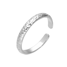 Bague d'orteil réglable en argent sterling avec finition martelée