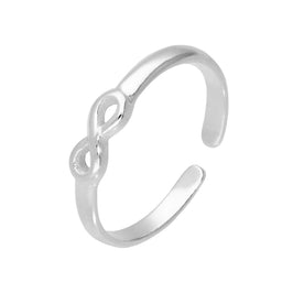 Bague d'orteil réglable en argent sterling avec symbole de l'infini