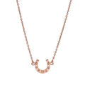 Collier fer à cheval porte-bonheur en argent sterling plaqué or rose