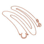 Collier fer à cheval porte-bonheur en argent sterling plaqué or rose