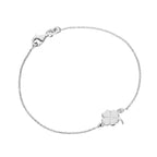 Bracelet trèfle à quatre feuilles en argent sterling de 18 cm