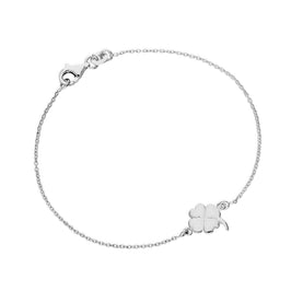 Bracelet trèfle à quatre feuilles en argent sterling de 18 cm