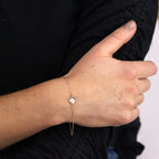 Bracelet trèfle à quatre feuilles en argent sterling plaqué or rose de 18 cm