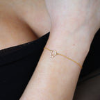 Bracelet main de Fatima en argent sterling plaqué or de 18 cm