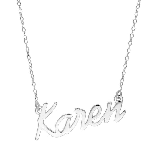 Collier Karen en argent sterling sur chaîne de 14 pouces