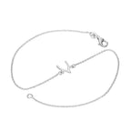 Bracelet de cheville en argent sterling avec os de souhait, 25 cm