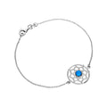 Bracelet attrape-rêves en argent sterling et émail bleu 18 cm