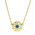 Collier attrape-rêves en argent sterling plaqué or et émail bleu avec chaîne de 45 cm