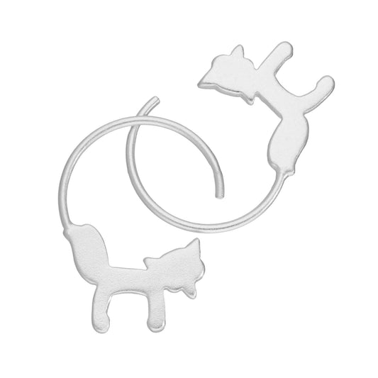 Boucles d'oreilles en argent sterling en forme de renard