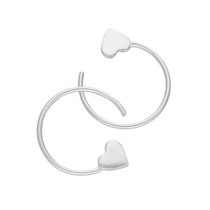 Boucles d'oreilles en argent sterling en forme de cœur