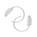 Boucles d'oreilles à tirer en forme de feuille en argent sterling