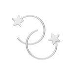Boucles d'oreilles à enfiler en argent sterling en forme d'étoile