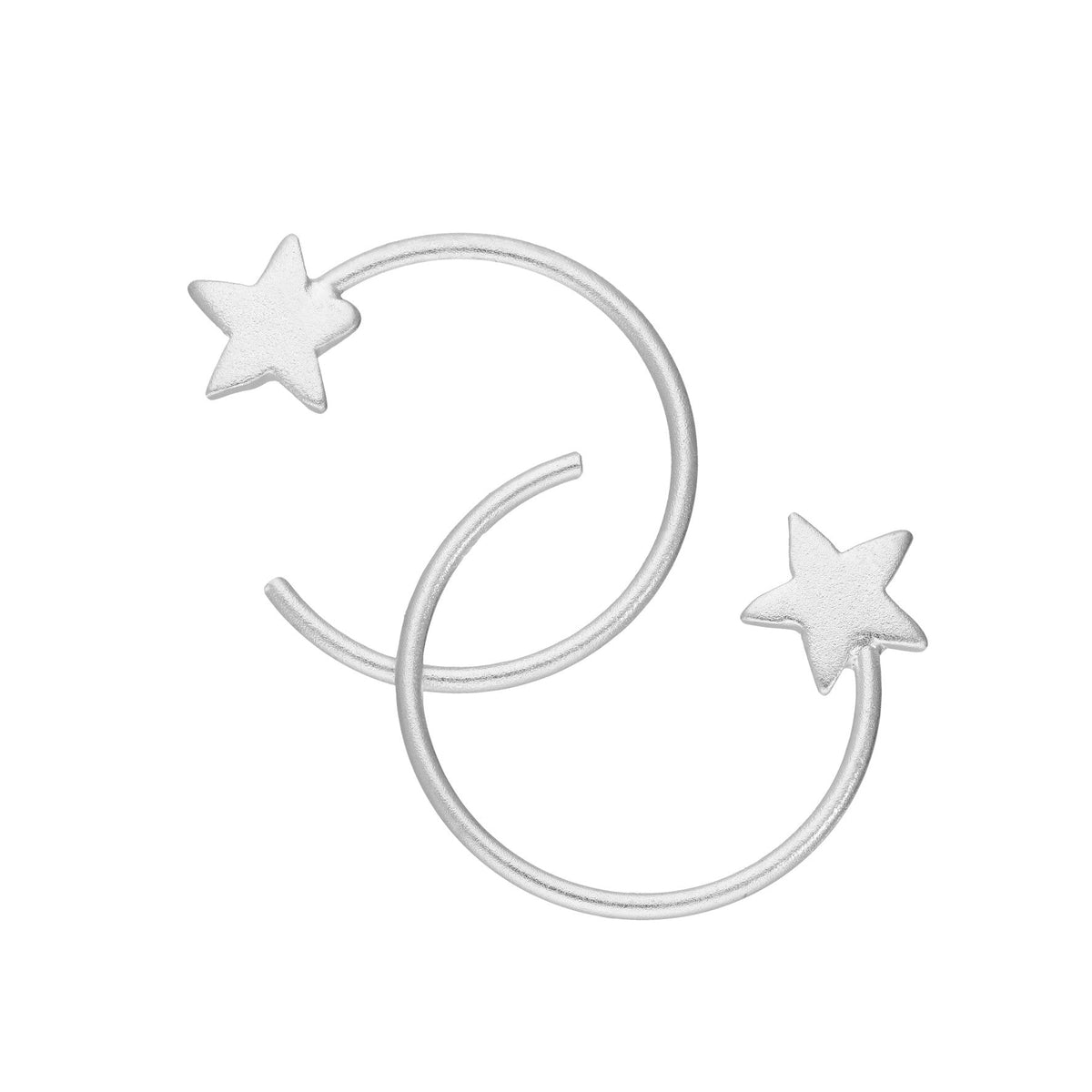 Boucles d'oreilles à enfiler en argent sterling en forme d'étoile