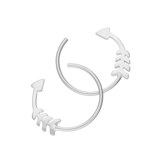 Boucles d'oreilles à tirer en argent sterling en forme de flèche