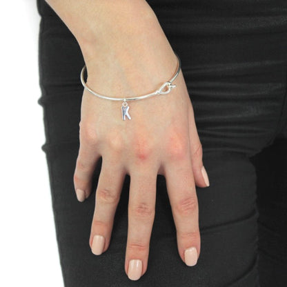 Bracelet jonc à crochet et œillet en argent sterling