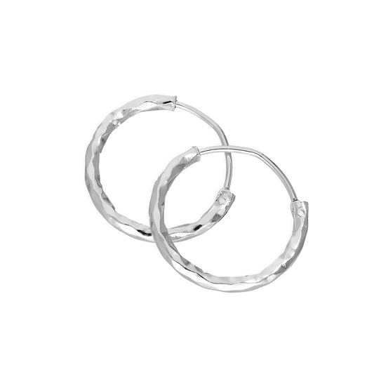 Boucles d'oreilles créoles en argent sterling taille diamant