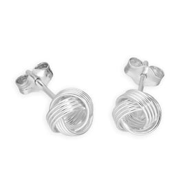Boucles d'oreilles à tige en argent sterling 6 mm avec nœud