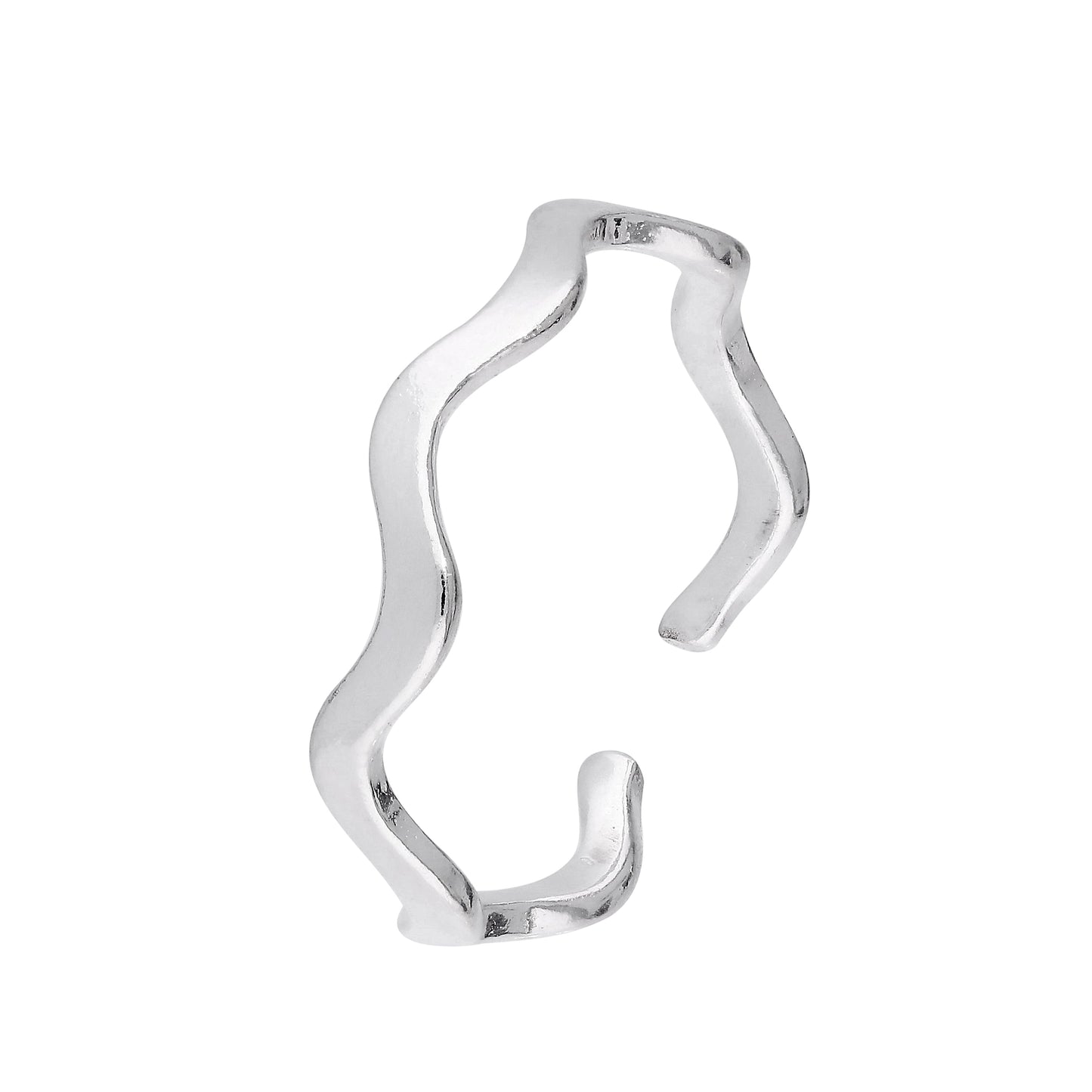 Bague d'orteil en argent sterling avec bande ondulée