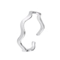 Bague d'orteil en argent sterling avec bande ondulée