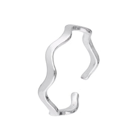 Bague d'orteil en argent sterling avec bande ondulée