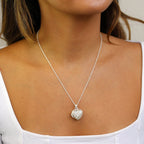 Médaillon en forme de cœur en filigrane d'argent sterling sur chaîne de 45 cm