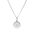 Collier avec pendentif rond en argent sterling et cristal CZ transparent de 35 à 55 cm