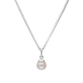 Pendentif en argent sterling et perles sur chaîne de 35 à 55 cm Perles