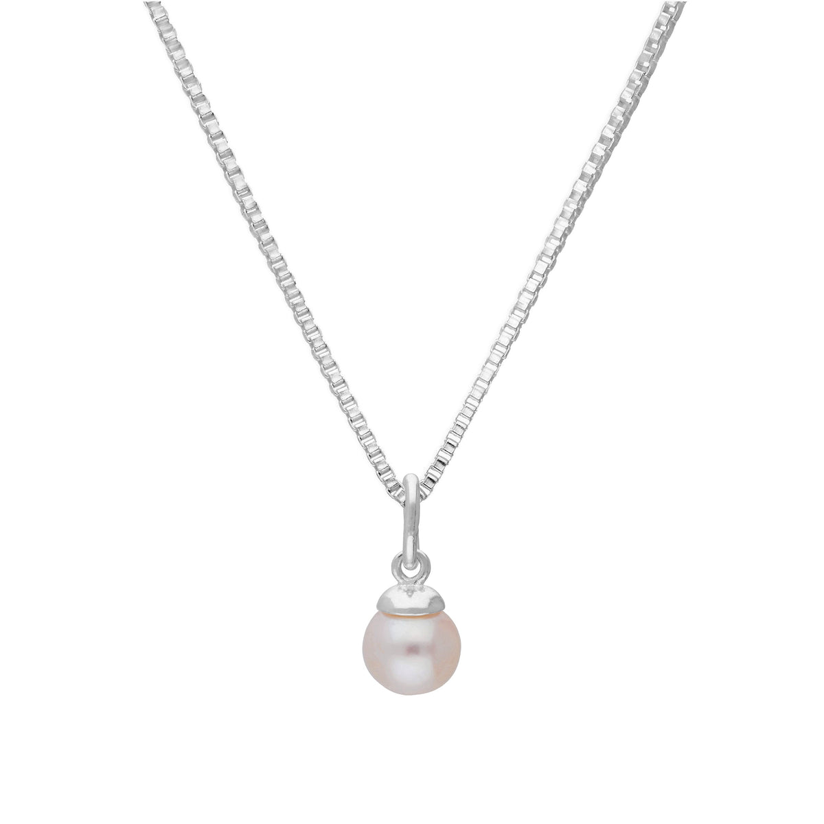 Pendentif en argent sterling et perles sur chaîne de 35 à 55 cm Perles