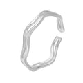 Bague d'orteil réglable en argent sterling avec bande ondulée