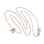 Collier avec pendentif lettre A en argent sterling plaqué or rose, 35,6 à 81,3 cm