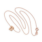 Collier avec pendentif lettre B en argent sterling plaqué or rose, 35,6 à 81,3 cm