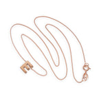 Collier avec pendentif lettre E en argent sterling plaqué or rose, 35,6 à 81,3 cm