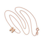 Collier avec pendentif lettre H en argent sterling plaqué or rose, 35,6 à 81,3 cm