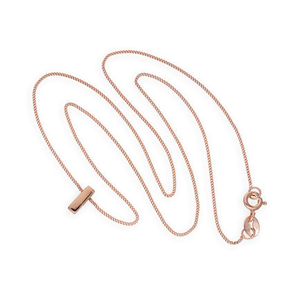 Collier avec pendentif lettre I en argent sterling plaqué or rose, 35,6 à 81,3 cm