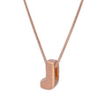 Collier avec pendentif lettre J en argent sterling plaqué or rose, 35,6 à 81,3 cm