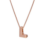 Collier avec pendentif lettre L en argent sterling plaqué or rose, 35,6 à 81,3 cm
