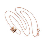 Collier avec pendentif lettre M en argent sterling plaqué or rose, 35,6 à 81,3 cm