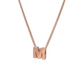 Collier avec pendentif lettre M en argent sterling plaqué or rose, 35,6 à 81,3 cm