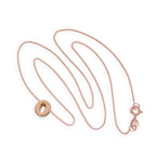 Collier avec pendentif lettre O en argent sterling plaqué or rose, 35,6 à 81,3 cm