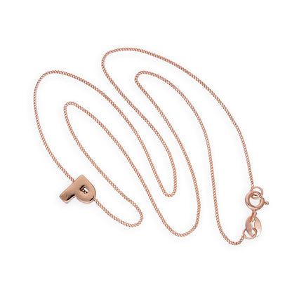 Collier avec pendentif lettre P en argent sterling plaqué or rose, 35,6 à 81,3 cm
