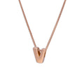 Collier avec pendentif lettre V en argent sterling plaqué or rose, 35,6 à 81,3 cm