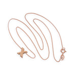 Collier avec pendentif lettre X en argent sterling plaqué or rose, 35,6 à 81,3 cm