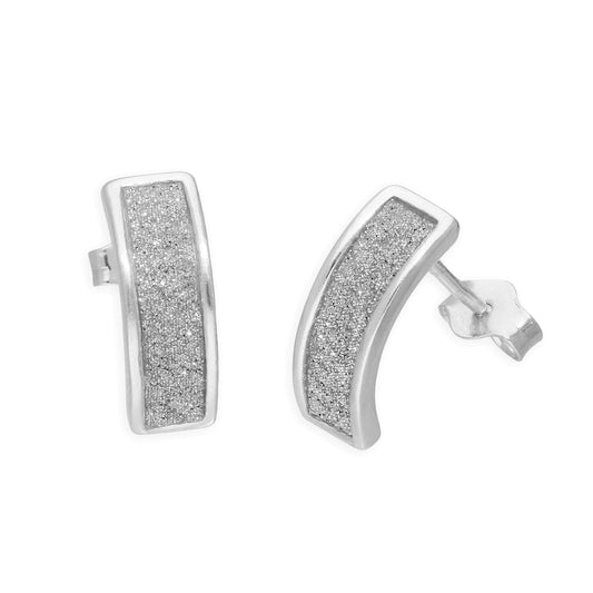 Boucles d'oreilles à tige courbes givrées en argent sterling