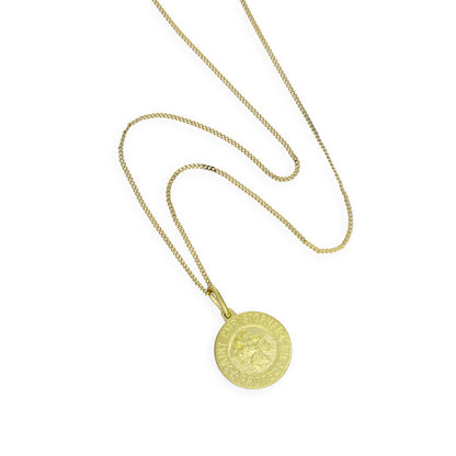 Médaille Saint-Christophe en argent sterling plaqué or sur chaîne de 40 à 81 cm