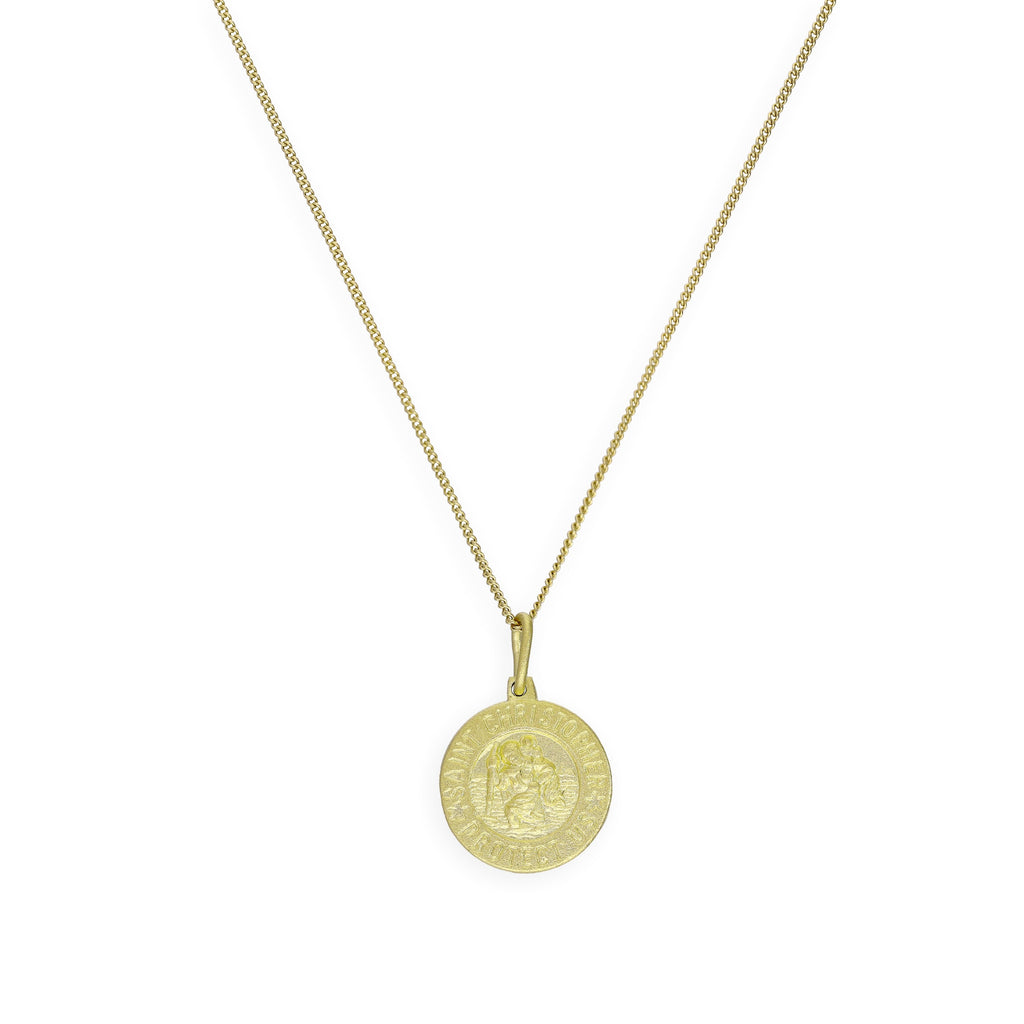 Médaille Saint-Christophe en argent sterling plaqué or sur chaîne de 40 à 81 cm