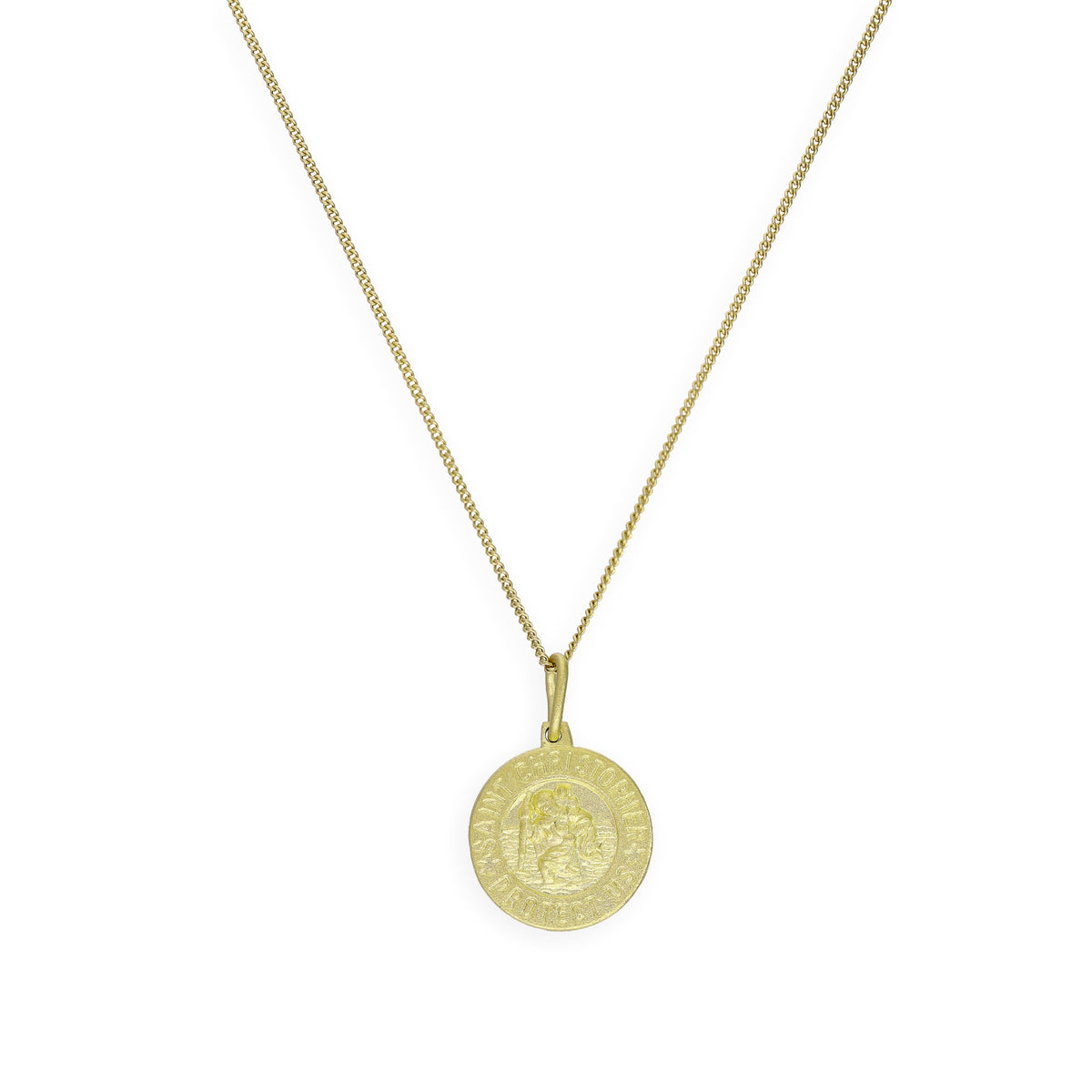 Médaille Saint-Christophe en argent sterling plaqué or sur chaîne de 40 à 81 cm