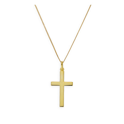 Grand collier avec pendentif croix en argent sterling plaqué or de 40 à 81 cm