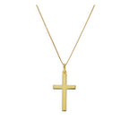 Grand collier avec pendentif croix en argent sterling plaqué or de 40 à 81 cm