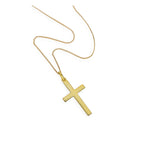 Grand collier avec pendentif croix en argent sterling plaqué or de 40 à 81 cm